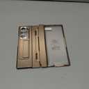 Z Fold 4 Case for Samsung Galaxy Z Fold 4 5G, 4-in-1 Luxury Leather Magnetic Hinge Protection Built-in S Pen Holder and Camera Protection (Gold)