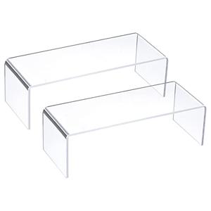 uxcell Shoes Display Stand Rack, 12"x4.5"x4" Acrylic Storage Shelf Holder Clear, 2 Pcs