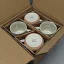 GBHOME Ceramic Coffee Mugs Set of 4, 17oz Handmade Ceramic Coffee Mugs Set with Terracotta Underside for Latte/Tea/Beer/Hot Cocoa, Dishwasher & Microwave Safe (Beige)