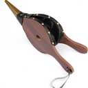 Brown Wood Fireplace Bellows 15" x 6.5" Outdoor Cooking Fan Air Blower