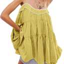 Gacaky Women's Summer Mini Dress Casual Loose Sleeveless Adjustable Straps Swing Mini Dress, Medium