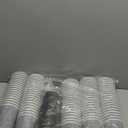 Ginkgo 100 Pack 12 oz Disposable Insulated Coffee Cups With Lids, Double-Walled Ripple To Go Paper Travel Cups for Hot Drinks - Gray