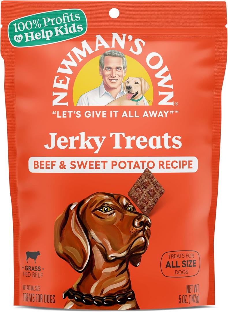 Newman's Own Jerky Treats for Dogs, 5-oz. (Pack of 6), Beef & Sweet Potato (EXP 11/11/26)