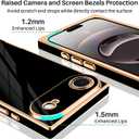 Designed for iPhone Air Case Rectangle, Works with Magnetic Wireless Charging, Full Lens Protection, Flexible TPU Electroplated Edge for Women Men Phone Case for iPhone Air Black (Air 6.5inch)