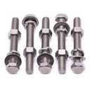 (4 Sets) M12-1.75 x 90mm Hex Bolt Kit, 304 Stainless Steel (18-8), Includes Hexagon Head Screws and Nuts, Flat & Lock Washers, Full Coarse Thread, for Machinery, Automotive, DIY