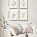 Drsoum Botanical Flower Boho Framed Wall Art Wooded Minimalist Aesthetic Floral Prints Farmhouse Retro Plants Rustic Bathroom Kitchen Home Decor Ready to Hang 11x14inx4pcs (Natural Framed)