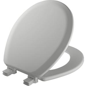 Mayfair Cameron Silver Toilet Seat, Non Slip Heavy Duty Wood, Easy Clean, Made in USA, Round