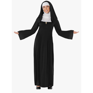 fun shack Nun Costume for Women - Deluxe Religious Outfit with Headpiece, Cross Necklace