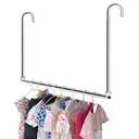 HDbonemu Closet Hanging Rod, Adjustable Width and Height Space-Saving Clothes Hanging Bar, 1 Pack Chrome