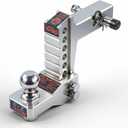 TOPTOW Adjustable Aluminum Ball Mount, 6-inch Drop Hitch for 2-inch Hitch Receivers, 7500lbs Capacity Including 2-inch Hitch Ball, Hitch Locks and Hitch Pin Kits - Patent Easy-Locating Shank Design
