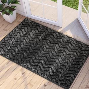 WARMLY Indoor Door Mat, Resist Dirt and Stain Door Mat, Anti-Slip Super Absorbent Door Mat, Low-Profile Washable Floor Mat, Multi-Functional Heavy-Duty Doormats for Entryway (20'' x 32'') 