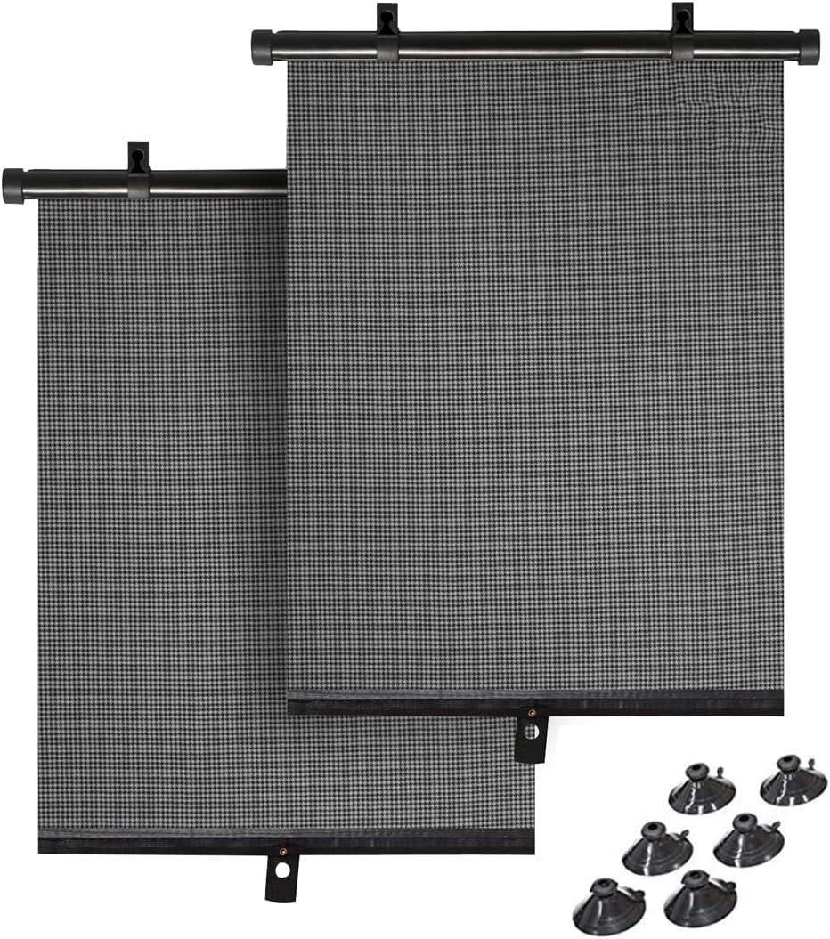 Car Sun Shade for Baby, Car Window Shade Automatic Roller Retractable Sunshades for Side Windows, Blocks 98% of Harmful UV Rays with Suction Cups, UV Protection for Baby & Pets Windshield Sun Shade