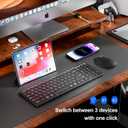 Portable Foldable Keyboard and Mouse Combo,Dual Mode Bluetooth2+2.4G Wireless,Rechargeable Silent Full-Layout Travel Kit for iPad,Tablet,Laptop,Home & Office Black