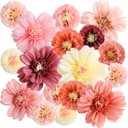 TaoBary 12 Pcs Large Colorful Tissue Paper Flowers 20" Giant Fiesta Paper Pom Poms Mexican Birthday Decorations for Wall Wedding Backdrop Centerpiece Tea Party Supplies (Rose Gold,Blush Pink)