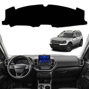 INUBOXES Dashboard Dash Board Cover Mat Pad Carpet Non-Slip Custom Compatible with Ford Bronco Sport 2021 2022 2023 Protector Sunshield (Black Trim)