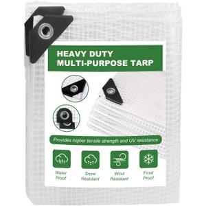 18 Mil Greenhouse Cover, 14x18 FT Clear Heavy Duty Greenhouse Tarp, UV Resistant Waterproof Green House Plastic Covering with Grommets for Garden, Farms, Nursery