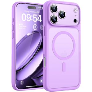 TOCOL for iPhone 17 Pro Max Case, Full Camera Protection, Built-in Magnetic Ring, Compatible with Magsafe Charger, Translucent Matte Phone Case for iPhone 17 ProMax 6.9 inch (Light Purple)