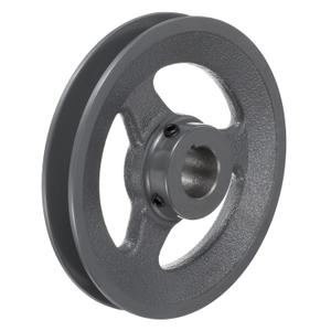 Uxcell BK62-1 V-Belt Sheave 1"Bore 5.95"OD Single Groove Web Sheave Bored-to-Size Sheave, Cast Iron, Belt Section for 3L or B Belt