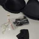 Strapless Clear Back Strap Convertible Bra with Lace Padded Underwired Plus Size Brassiere (Black, 40DDD)