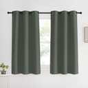 NICETOWN Thermal Insulated Curtains Blackout Draperies, Dark Mallard, Set of 2, 42 by 60 inches Long, Window Treatment Solid Grommet Room Darkening Drape Panels for Bedroom
