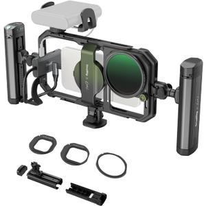 SmallRig x Brandon Li All-in-One Mobile Video Kit, Quick Release Universal Phone Video Rig Kit for iPhone for Samsung for Pixel, with Wireless Rotatable Handles for M.2 SSD w 67mm VND Filter - 4596