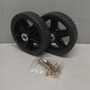 7 Inch Lawn Mower Wheels Kits Universal 7" Push Mower Wheels with 1/2" Bearing, Bolts & Nuts, Plastic Replacement Tires for Most Standard Garden Tiller, Pressure Washer, Handtruck, 2 Pack (Black)