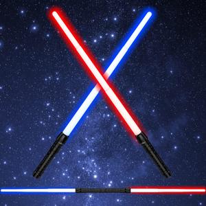 Light Sabers for Kids, Light Saber with FX Sound(Motion Sensitive) and Realistic Handle, Expandable Light Saber Set for Halloween Dress Up Parties, Xmas Present, Galaxy War Fighters and Warriors