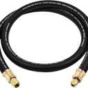 Upgrade Version 1/2" Internal Diameter High-Flow Vacuum Certified Refrigerant Hose,3/8" to 1/4" Fittings,20 Microns Vacuum, Faster HVAC Evacuation and Recovery, 6-Feet, Black