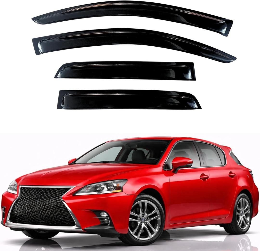 KPY Rain Guards Fit for 2011-2017 Lexus CT200H, Out-Channel Window Visors Vent Wind Deflectors 4PC, Car Accessories for 11-17 Lexus CT200H