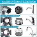 Enhon 10 In 1 Faucet Aerator Key for Sink Faucet Aerator Removal Tool, Screen Removal Tool (Cut Edge & Round), M16.5/M21.5/M22/M24/M28, Ideal Repairs Replacement for Bathroom