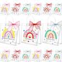 SilTriangle 30 Pcs 2026 Teacher Appreciation Gift Bags Bulk with Handle 7.8 x 7.8 x 3.1'' Reusable Clear Teacher Gift Bag with Bow Ribbon Thank You PVC Plastic Bag for Graduation Party Supply(Fresh)