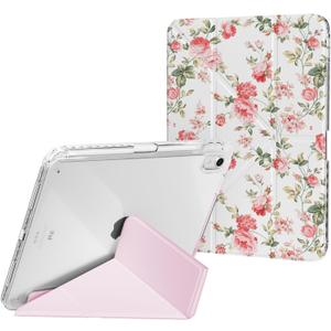 Slim Case for iPad 11th Generation A16 (2025), iPad 10th Generation (2022) Case Pink Girly, Origami Trifold Multi-Angles Stand, Protective Clear Cover with Pencil Holder, Rose