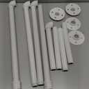 OROPY Industrial Pipe Clothes Rack Wall Mounted Set of 2, 38.4 inches Heavy Duty Iron Pipe Clothing Garment Rail, Multi-Purpose Clothing Hanging Rod for Laundry Room and Closet Storage, White