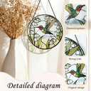 Hummingbirds Suncatcher Stained Glass, Hummingbird Suncatcher Ornament, Hummingbird Suncatcher for Grandma/Mom/Women (White Flower Bird)