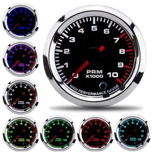 2in Car Modification Tachometer - 7 Colors Universal for Car Motorcycle With Measuring Range 0-10000RPM and LED Light