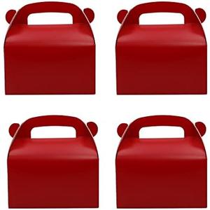 Oletx 30Pcs Dark Red Party Favor Gift Box, Gable Box,Cardboard Treat Box, Goodie Candy Box. Perfect for Birthday Babyshower or Any Fun Red Theme Party