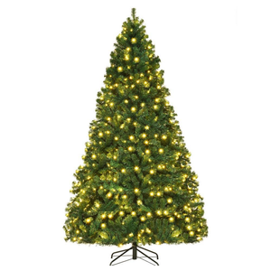 8 ft. Pre-Lit PVC Hinged Artificial Christmas Tree with 430 LED Lights MS2J-064-A0 - The Home Depot
