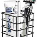 Toothbrush Holders with Quick Drying MatBlack DiatomiteToothbrush and Toothpaste Holder for Bathroom3 Slots Openwork Design Bathroom Counter Organizer for Electric Toothbrush,Razor, Toothpaste (Small)