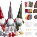 Threan 3 Set DIY Gnome Kit Elf Gnome Plush Crafts Felt Christmas Ornaments Sewing Craft DIY Ornaments for Adults(Classic Style)