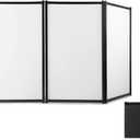 PRORECK DJ Foldable Facade Portable Event Booth Panels 4 Detachable Black Metal Frame Projector Display Scrim Panel with Carry Bag (white)