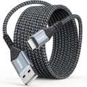 Micro USB Cable 15Ft, Extra Long MicroUSB Cord Fast Charging & Data Transfer Braided for PS4 Controller Charger WyzeCam v1-3 Old Android Phones Tablets Old Kindles Raspberry Pi 3 with Micro-USB