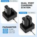 Ring Battery Charger Station with Dual Port Charging Dock for Ring Doorbell Camera 2/3/4, Stick Up Cam & Spotlight Cam Li-ion Battery