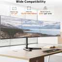 Triple Monitor Stand, Full Motion Adjustable Arm Fits 3 Screens up to 27 inch, Free Standing Desk Stand with Base and Cable Management, 22 lbs Weight Capacity per Arm, 75/100 mm VESA, Black