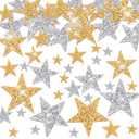 Geosar 60 Pcs Iron on Star Patches Star Shaped Rhinestone Appliques Adhesive Glitter Patches Rhinestone Appliques Embellishments for DIY Graduation Wedding Party(Gold, Silver)