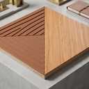 3D Wall Panel Walnut Wood Finish Geometric Line Design, Designer Wall Panel for TV Background, Living Room & Office  sq.ft Coverage per Panel 6 Packs