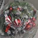 Christmas Garland with Lights, 9FT 30 LED Prelit Christmas Garland for Mantle,Outdoor Indoor Christmas Decorations Garland Battery Operated with Timer, Bows,Flowers,for Stairs,Railing,Fireplace,Door