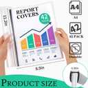 42 Pack Report Covers, COIDEA Report Covers with Sliding Bar, Presentation Folders for A4 and Letter Size Paper, Clear Report Covers Binder Bulk for School Business, 70 Sheet Capacity