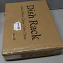 SNTD Dish Drying Rack - Small Dish Rack for Kitchen Counter, Stainless Steel Dish Drainer with Utensil Holder and Drainboard, 11" W x 15" L (White)