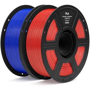 ELEGOO PLA Filament 1.75mm True Red & Dark Blue 2KG, 3D Printer Filament Dimensional Accuracy +/- 0.02mm, 1pc 1kg Spool(2.2lbs) Fit Most FDM 3D Printers