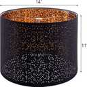 Wellmet Blackgold Drum Lampshades, Easy Assembly Required Replacement Lamp Shades, Fabric Lampshades for Table Lamps Floor Lamps, Metal Spider Fitter, 14"x14"x11"